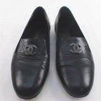 Chanel Opera Shoes CC Logo 35c Black Leather — view 5