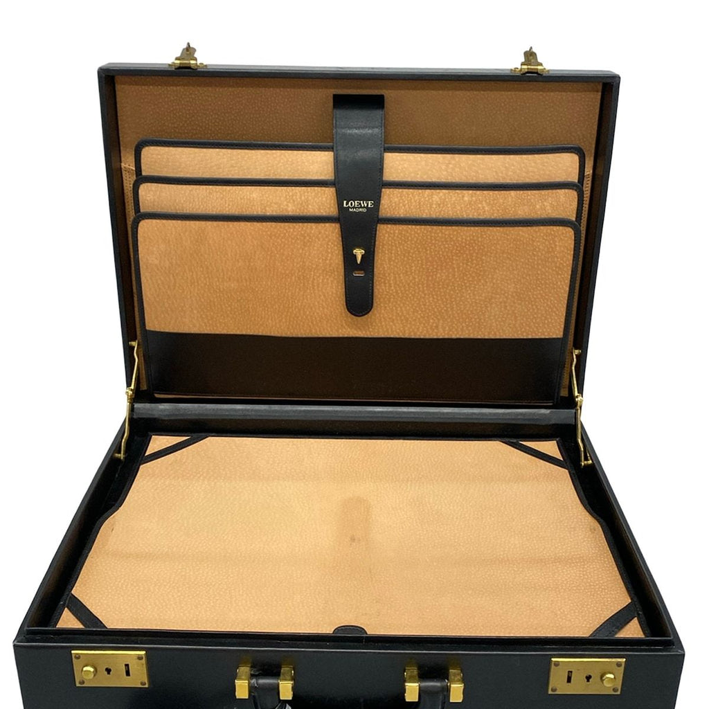Loewe Attache Case Black Leather Handbag — view 7