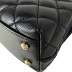 Chanel Handbag Small Top Handle Flap Bag Quilted Coco XS Black — view 9