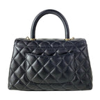 Chanel Handbag Small Top Handle Flap Bag Quilted Coco XS Black — view 3