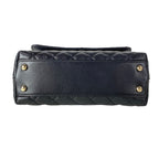 Chanel Handbag Small Top Handle Flap Bag Quilted Coco XS Black — view 5