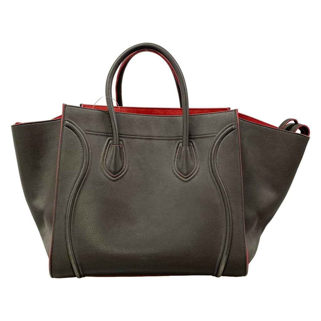 Celine Tote Luggage Small Square Phantom Dark Gray Pink Leather — view 3
