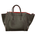 Celine Tote Luggage Small Square Phantom Dark Gray Pink Leather — view 3
