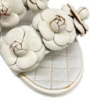Chanel Mules 35 C White Camellia Leather — view 8