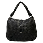 Bottega Veneta Shoulder Bag Intrecciato Black Leather — view 3