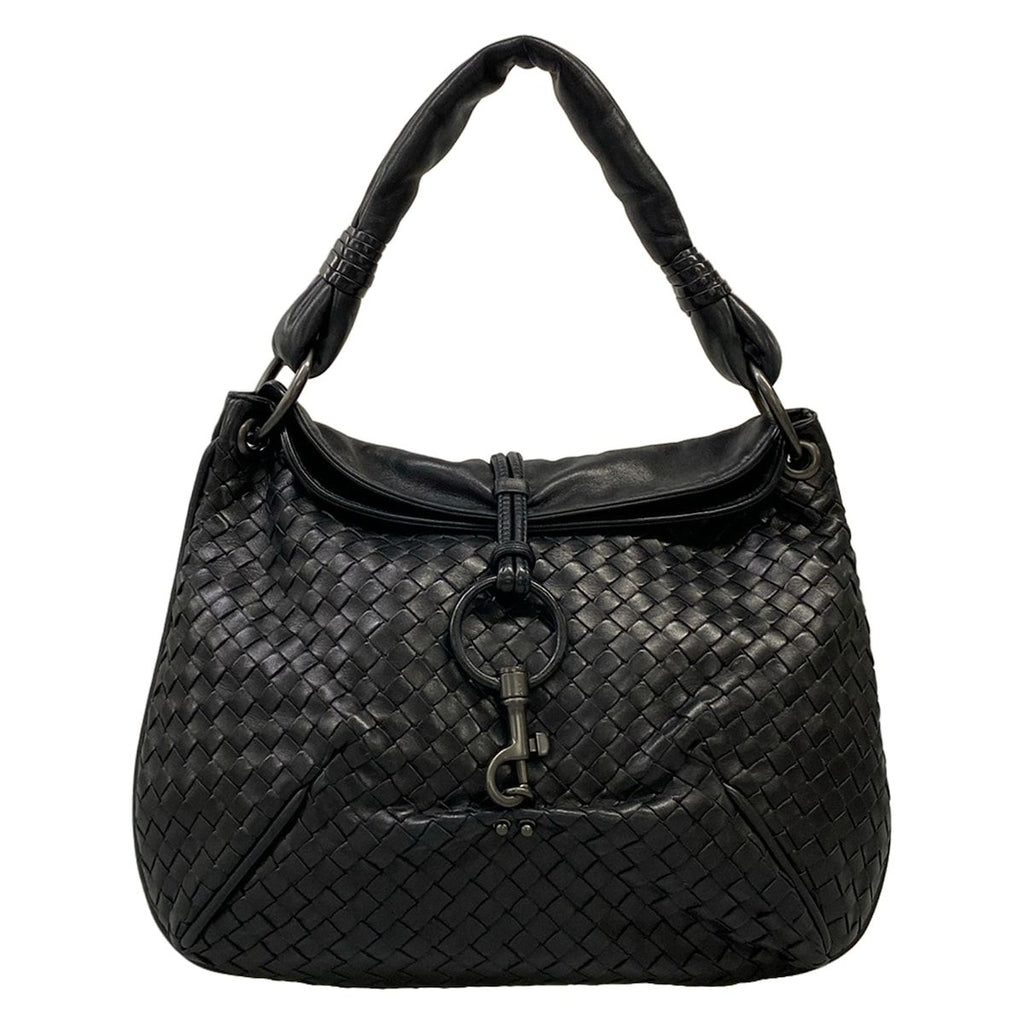 Bottega Veneta Shoulder Bag Intrecciato Black Leather