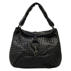 Bottega Veneta Shoulder Bag Intrecciato Black Leather