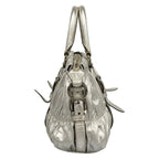 Prada Handbag Gather Bag Silver Leather — view 4