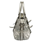 Prada Handbag Gather Bag Silver Leather — view 2