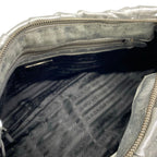 Prada Handbag Gather Bag Silver Leather — view 7