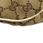 Gucci Shoulder Bag Horsebitgg Pattern Beige Dark Brown Ivory Leather — view 6