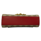 Gucci Shoulder Bag Padlock Small GG Supreme Red Beige Multi Chain Leather — view 5