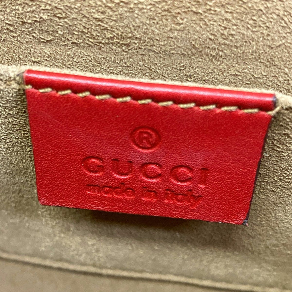Gucci Shoulder Bag Padlock Small GG Supreme Red Beige Multi Chain Leather — view 8
