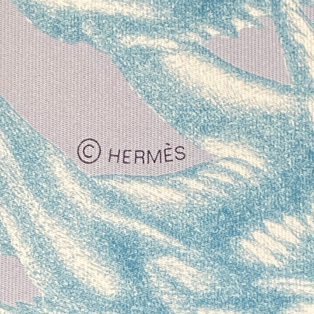 Hermes Scarf Carre 90 Light Blue Light Green Multi Plumets Et Panaches — view 2