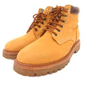Celine Lace Up Boots Shoes Suede Leather 38 Yellow Brown