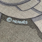 Hermes Shawl Carre 100 Gray Beige Dark Multi Horse Reality Cashmere Silk Scarf — view 2