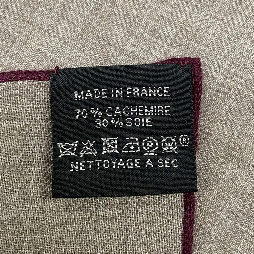 Hermes Shawl Carre 100 Gray Beige Dark Multi Horse Reality Cashmere Silk Scarf — view 3
