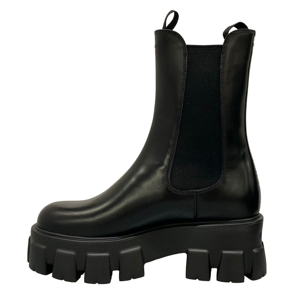 Prada Short Boots 36.5 Black Side Gore Leather — view 3