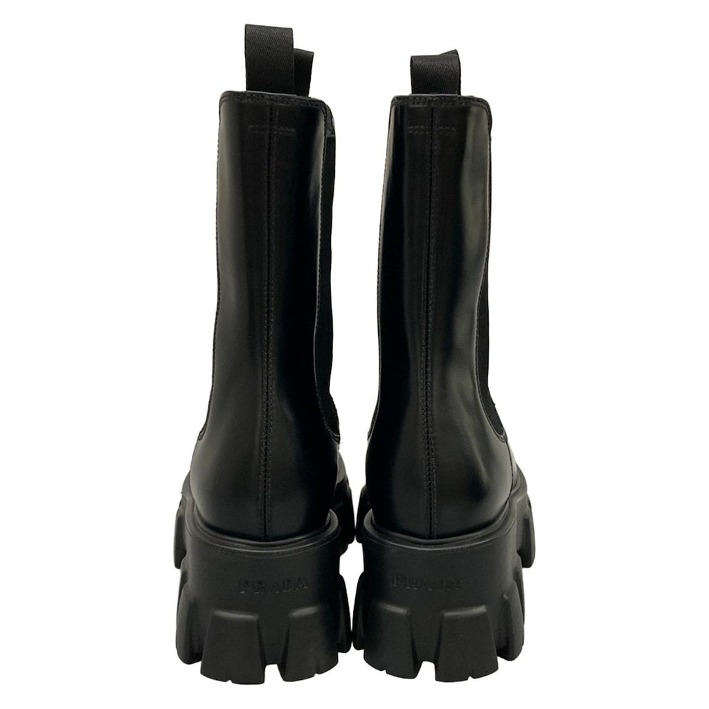 Prada Short Boots 36.5 Black Side Gore Leather — view 6