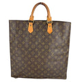 Louis Vuitton Handbag Sac Plat Monogram Canvas Brown