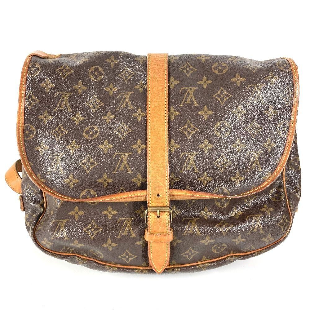 Louis Vuitton Shoulder Bag Saumur 35 Monogram Canvas Brown — view 2