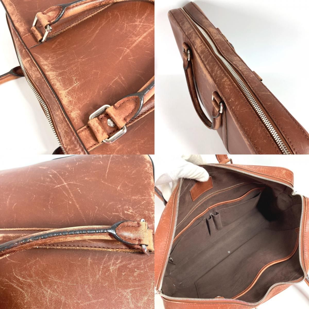 Louis Vuitton Tote Porte Documents Voyage Pdv Leather Brown — view 8