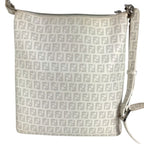 Fendi Shoulder Bag Zucchino Logo Leather White — view 2