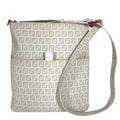 Fendi Shoulder Bag Zucchino Logo Leather White