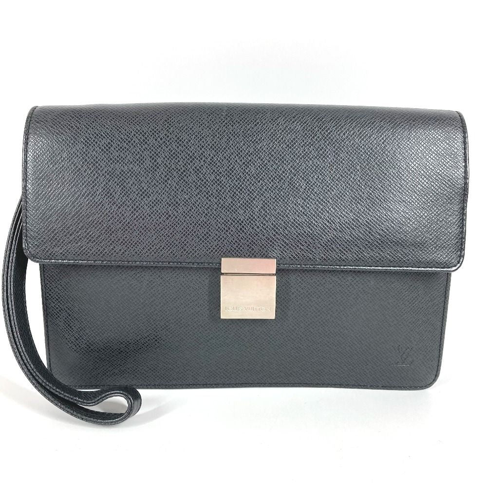 Louis Vuitton Second Bag Selenga Taiga Leather Ardoise Black