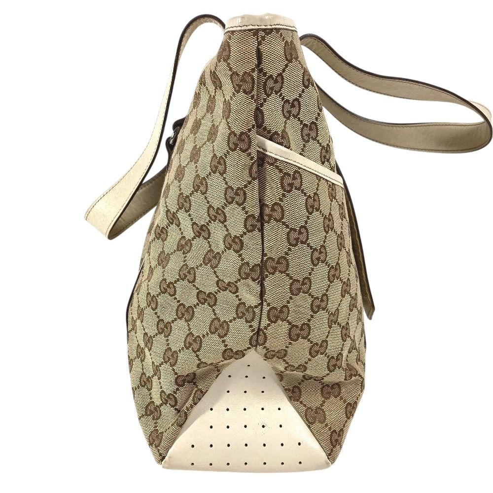 Gucci Shoulder Bag GG Logo Canvas Leather White — view 4