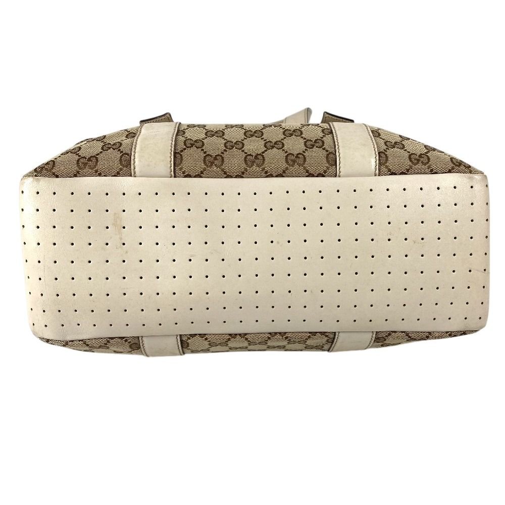 Gucci Shoulder Bag GG Logo Canvas Leather White — view 5