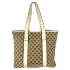 Gucci Shoulder Bag GG Logo Canvas Leather White — view 2