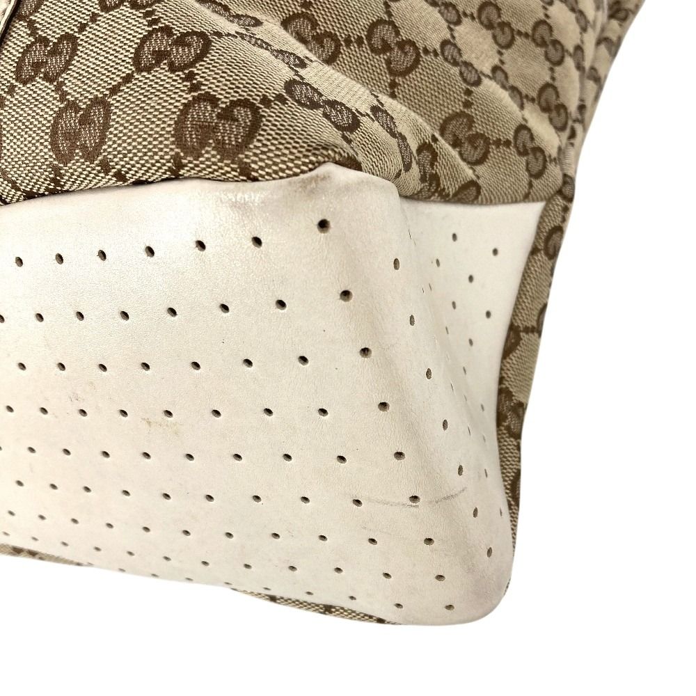 Gucci Shoulder Bag GG Logo Canvas Leather White — view 6
