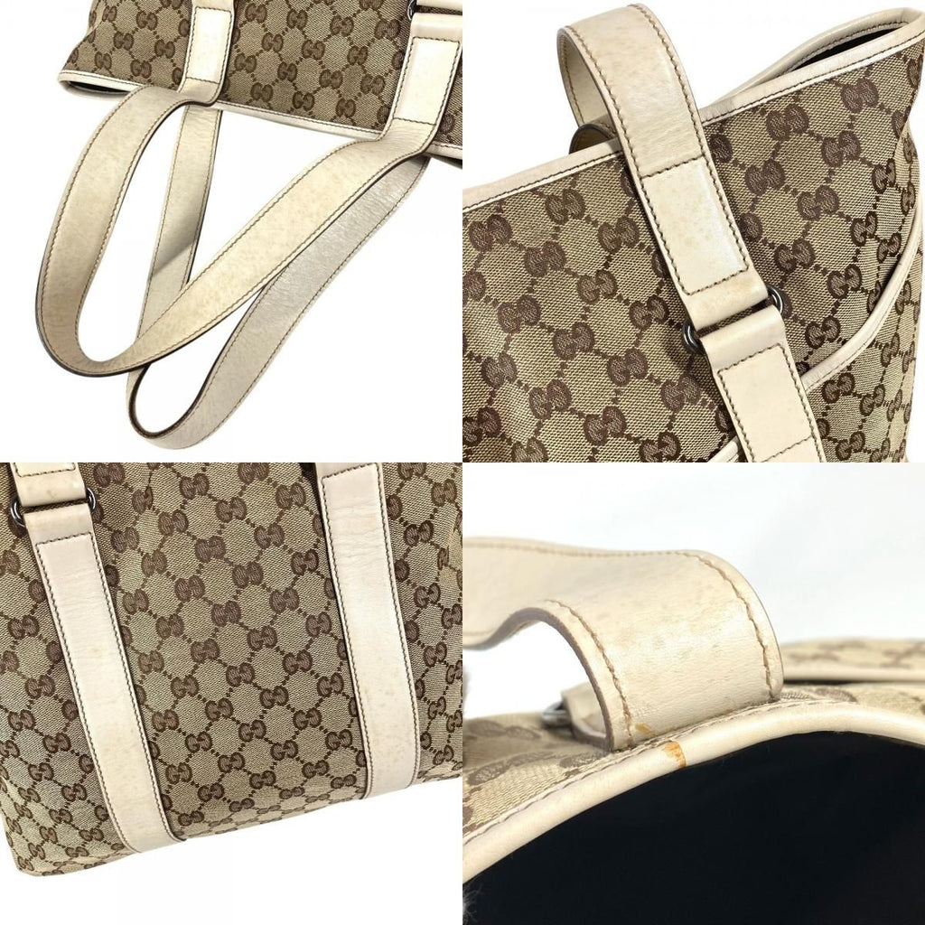 Gucci Shoulder Bag GG Logo Canvas Leather White — view 8