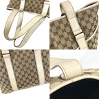 Gucci Shoulder Bag GG Logo Canvas Leather White — view 8