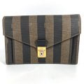 Fendi Clutch Pecan Leather Khaki