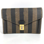 Fendi Clutch Pecan Leather Khaki