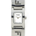 Fendi Watch Stella Rectangular White Dial Logo Bracelet SS
