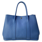 Hermes Tote Garden Party PM Blue Tonpet Silver