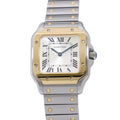 Cartier Santos de Cartier Watch SM SS 18k Yellow Gold Quartz Silver Dial