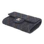 Chanel Card Case Quilted Classic CC Logo Denim Business Holder — view 2