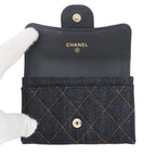 Chanel Card Case Quilted Classic CC Logo Denim Business Holder — view 4