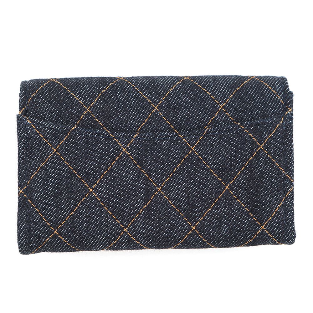 Chanel Card Case Quilted Classic CC Logo Denim Business Holder — view 3