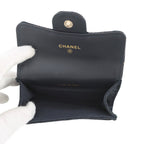 Chanel Card Case Quilted Classic CC Logo Denim Business Holder — view 5