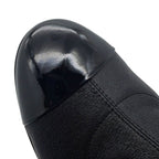 Chanel Boots CC Logo Ribbon Short Leather Patent 34c Shoes Ankle Black — view 6
