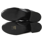 Chanel Boots CC Logo Ribbon Short Leather Patent 34c Shoes Ankle Black — view 4