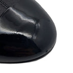 Chanel Boots CC Logo Ribbon Short Leather Patent 34c Shoes Ankle Black — view 9