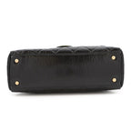 Chanel Shoulder Bag CC Logo Quilted Maxi Shiny Calf Leather Black — view 3