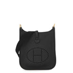 Hermes Shoulder Bag Evelyne TPM 111 cm Amazon Black Gold Taurillon Clemence
