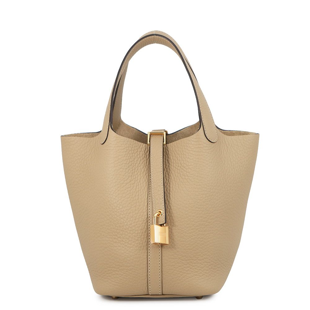 Hermes Handbag Picotin Lock PM Trench Gold Taurillon Clemence